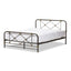 Baxton Studio Beatrice Stippled Black and Brass Queen Size Metal Platform Bed