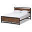 Baxton Studio Gabby Industrial Style Antique Bronze Finished Metal and Walnut Wood Full Size Platform Bed