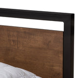 Baxton Studio Gabby Industrial Style Antique Bronze Finished Metal and Walnut Wood Full Size Platform Bed