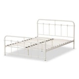 Baxton Studio Mandy Industrial Style White Finished Metal Full Size Platform Bed