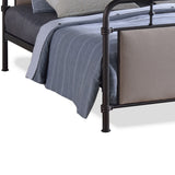 Baxton Studio Jina Full Size Metal Platform Bed with Upholstered Panels