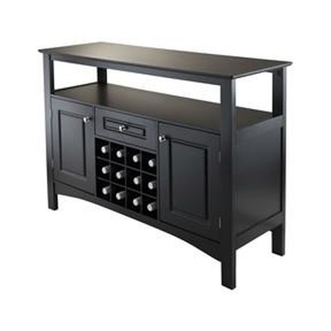 DINING ROOM STORAGE BUFFET SIDEBOARD SERVER CONSOLE TABLE IN BLACK