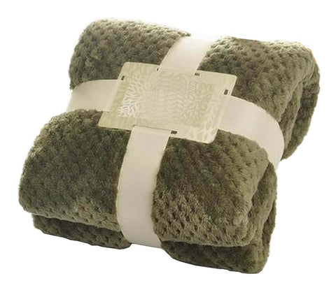 [Dark Green] Flannel Throw Blanket Baby Blanket Couch Sofa Blanket For Nap