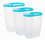 3pcs Useful Kitchen Storage Bins Cereals/Snacks Storage Canisters, Blue