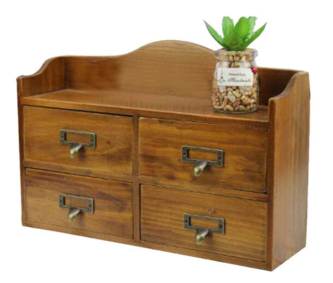 Classical Small Wood Storage Chests Desktop Receive Container Storage Cabinet