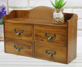 Classical Small Wood Storage Chests Desktop Receive Container Storage Cabinet