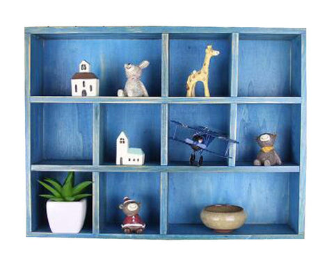 Classical Wood High-quality Storage Shelves Storage Rack, Blue