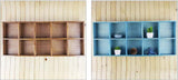 Elegant Wood Storage Rack Handmade Storage Cabinet 10 Drawers, Blue