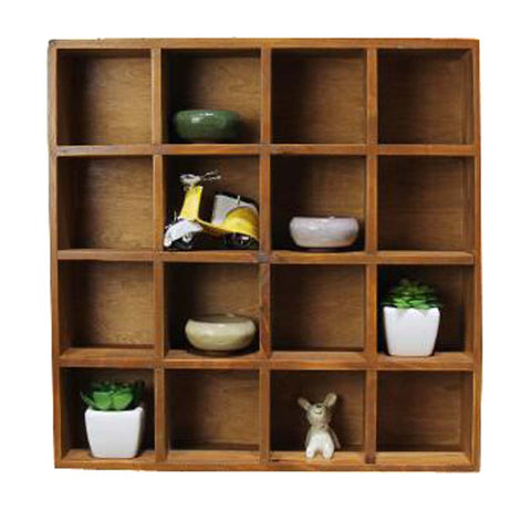 High-quality Wood Storage Shelves Wooden Storage Rack With 16 Drawers