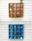 High-quality Wood Storage Rack Storage Cabinet Home Decorations Blue