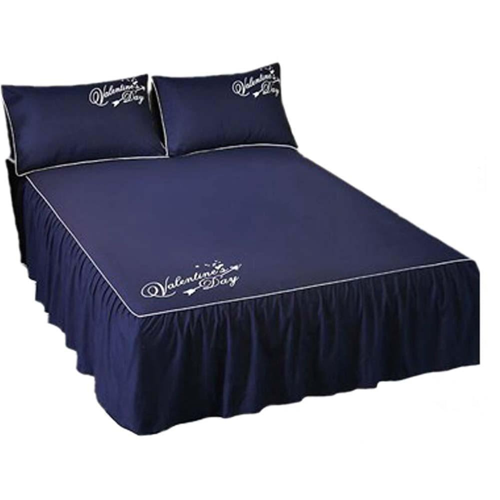 Luxurious Durable Pure Color Microfiber Bedspread (Blue)