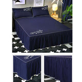 Luxurious Durable Bed Covers Pure Color Bedspreads (Blue)