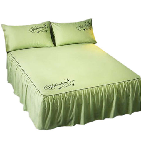 Luxurious Durable Bed Covers Pure Color Bedspreads (Green)