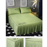 Luxurious Durable Bed Covers Pure Color Bedspreads (Green)