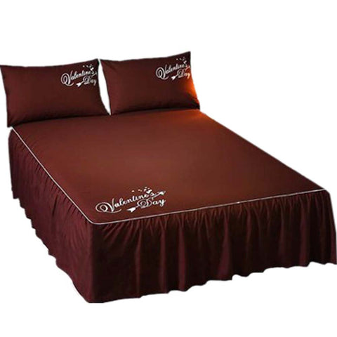 Luxurious Durable Bed Covers Pure Color Bedspreads (Brown)