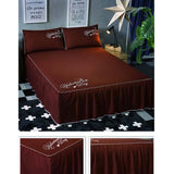 Luxurious Durable Bed Covers Pure Color Bedspreads (Brown)