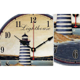 10" Retro Unique Lighthouse Wall Clock Decor Silence Hanging Clock, C