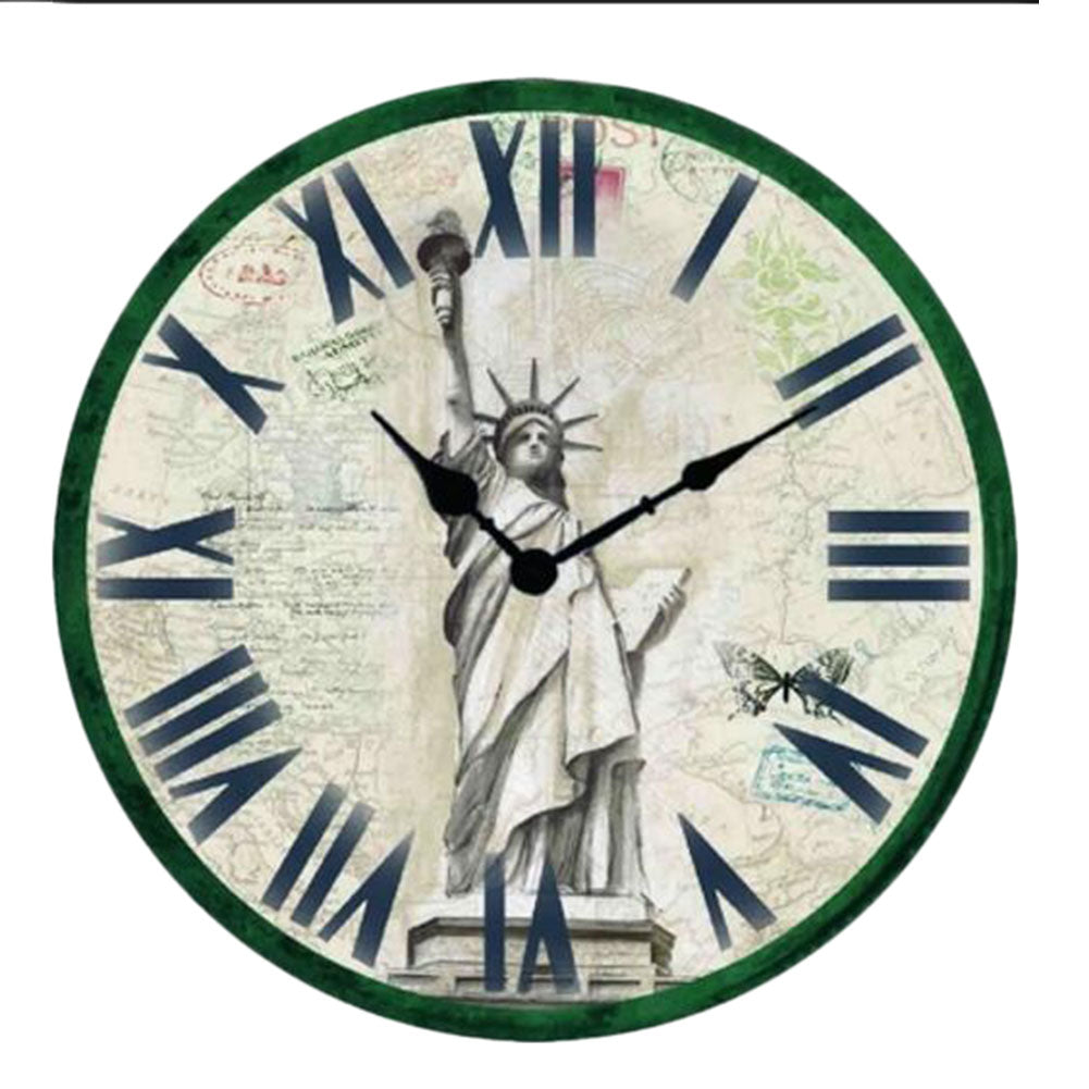 12" European Retro Wall Clock Classical Decor Silence Hanging Clock, D