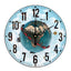 12" Earth Retro Wall Clock Decor Silence Hanging Clock, Flower Hand