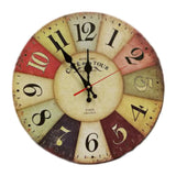 14" Retro Unique Wooden Wall Clock Decor Silence Hanging Clock, #01