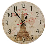 14" Retro Unique Wooden Wall Clock Decor Silence Hanging Clock, #07