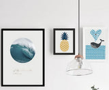 Nordic Small Fresh Wall Painting Decorative UnFramed Art Picture For Home, Whale