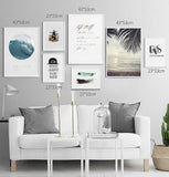 Nordic Small Fresh Wall Painting Decorative UnFramed Art Picture For Home, Waves