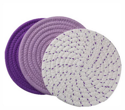 Insulation Mat Meal Mat Bowl Mat Anti-hot Pad Tableware Mat Braided 3 pieces(B)