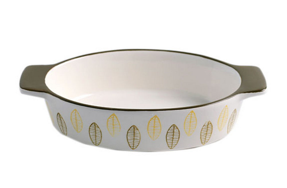 Round Ceramic Bakeware Kitchen Cookware Cupcake Pans Leaves
