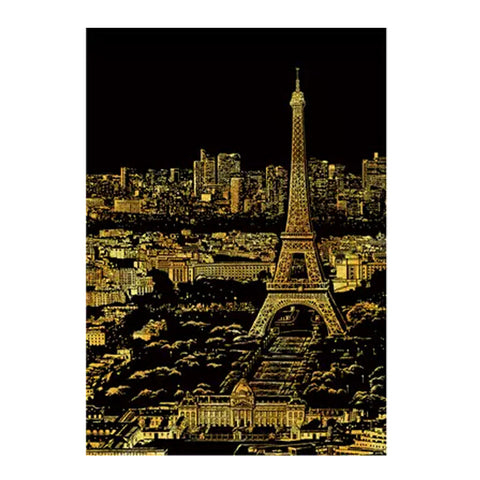 Paris: The New DIY Creative Scratch Night View Scraping Painting