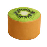 Household Creative Round Stool Sofa Footrest Stools with Detachable Cover, kiwifruit