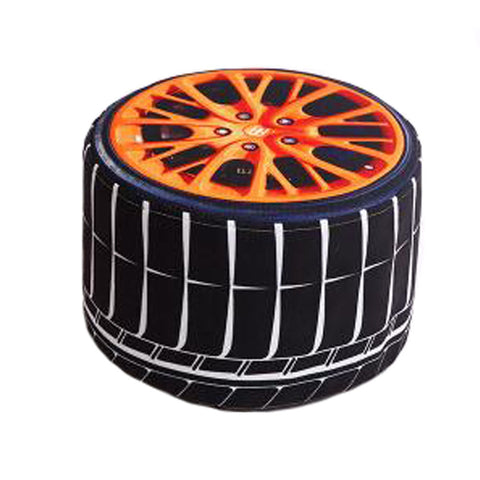 Household Creative Round Stool Sofa Footrest Stools with Detachable Cover, Tyre