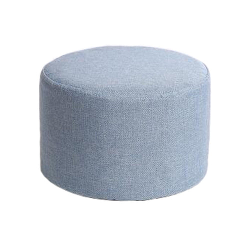 Household Creative Round Stool Sofa Footrest Stools with Detachable Cover, Light Blue