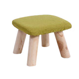 Household Stool Footstool Bench Seat Foot Rest Ottoman Detachable Cover, 4 Legs, Green