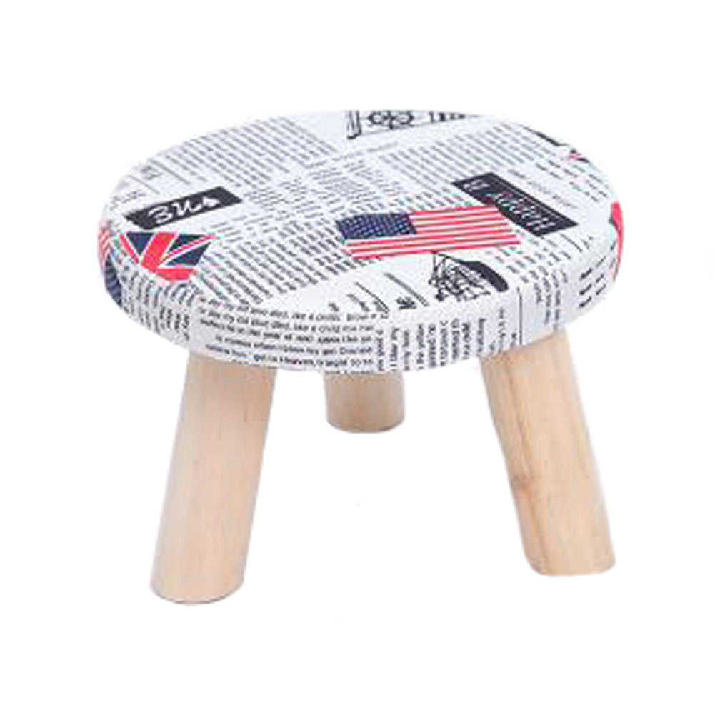 Household Durable Round Stool Ottoman Bench Seat Foot Rest Footstool, 3 Legs