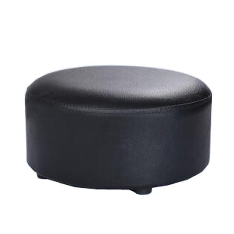 Creative Round Modern Small Faux Leather Stool Shoes Stool  Sofa Pier, Black