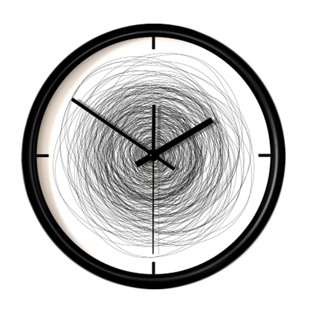 12" Scribble Style Mute Quartz Wall Clock For Sitting room/Bedroom