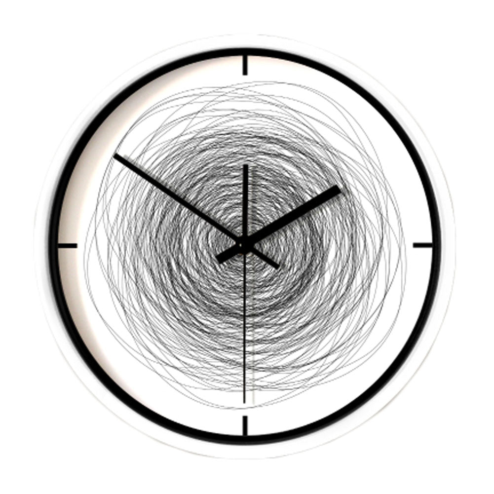 12" Sitting room/Bedroom Scribble Style Mute Quartz Wall Clock