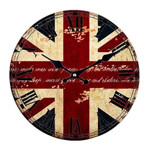 Vintage/Country Style Wooden Silent Round Wall Clocks Decorative Clocks,J