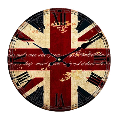 Vintage/Country Style Wooden Silent Round Wall Clocks Decorative Clocks,J