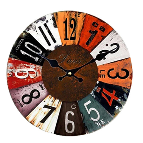 Vintage/Country Style Wooden Silent Round Wall Clocks Decorative Clocks,L