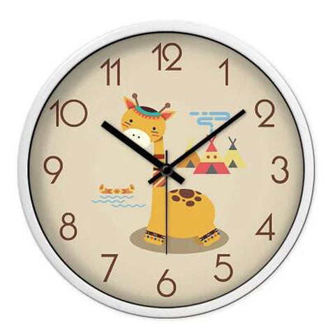 Lovely Cartoon Circular Personality Clock Living Room Decorative Silent Round Wall Clocks, NO.11