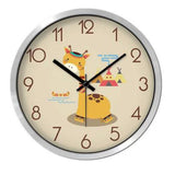 Lovely Cartoon Circular Personality Clock Living Room Decorative Silent Round Wall Clocks, NO.12