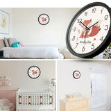 Lovely Cartoon Circular Personality Clock Living Room Decorative Silent Round Wall Clocks, NO.12