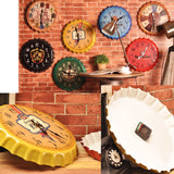 Crown Bottle Cap Retro Wall Clock Adornment Bracket Clock Silent Wall Decor A