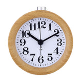 Classic Small Round Silent Desk Alarm Clock With Nightlight, Wooden Alarm Clock