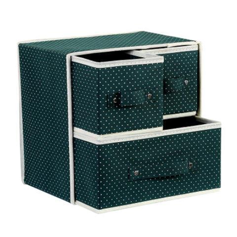 Foldable Drawer-Style Storage Box Organizer Bin Storage Container Green Dot