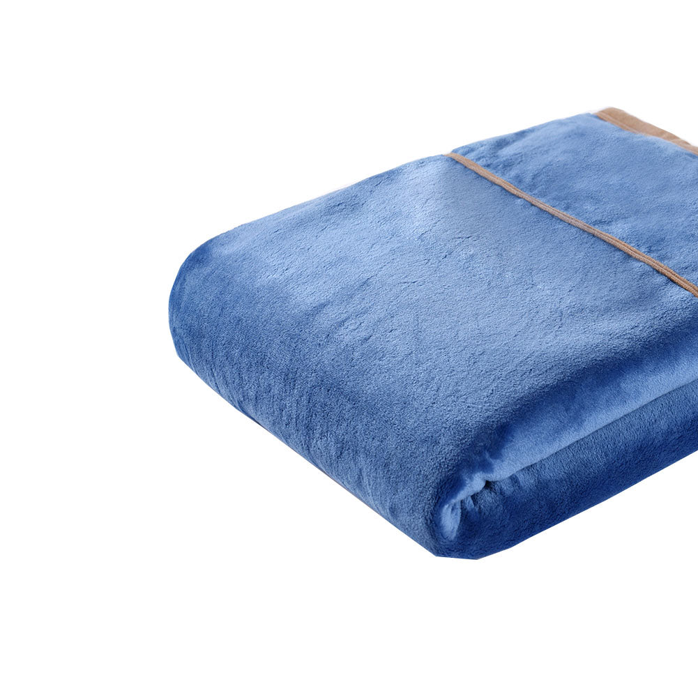 [Flannel Blanket] Blue Lightweight Cozy Plush Microfiber Solid Blanket