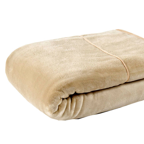 [Flannel Blanket] Khaki Lightweight Cozy Plush Microfiber Solid Blanket