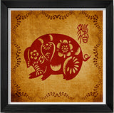 Chinese Traditional Ideas Paper-Cut Adornment Picture(Chinese Zodiac)-Pig